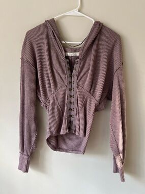 Free People Girls Night Thermal Hoodie